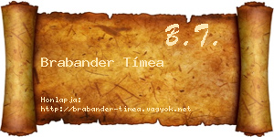 Brabander Tímea névjegykártya